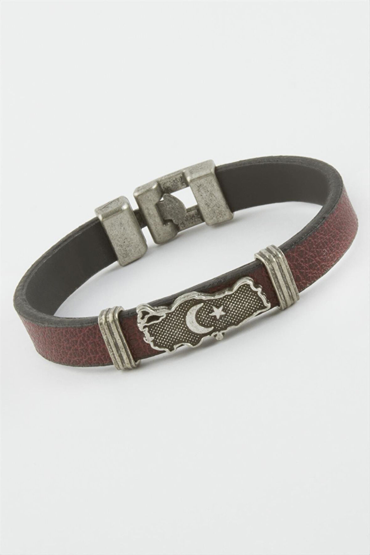 Ay Yıldız Suni Deri Bileklik