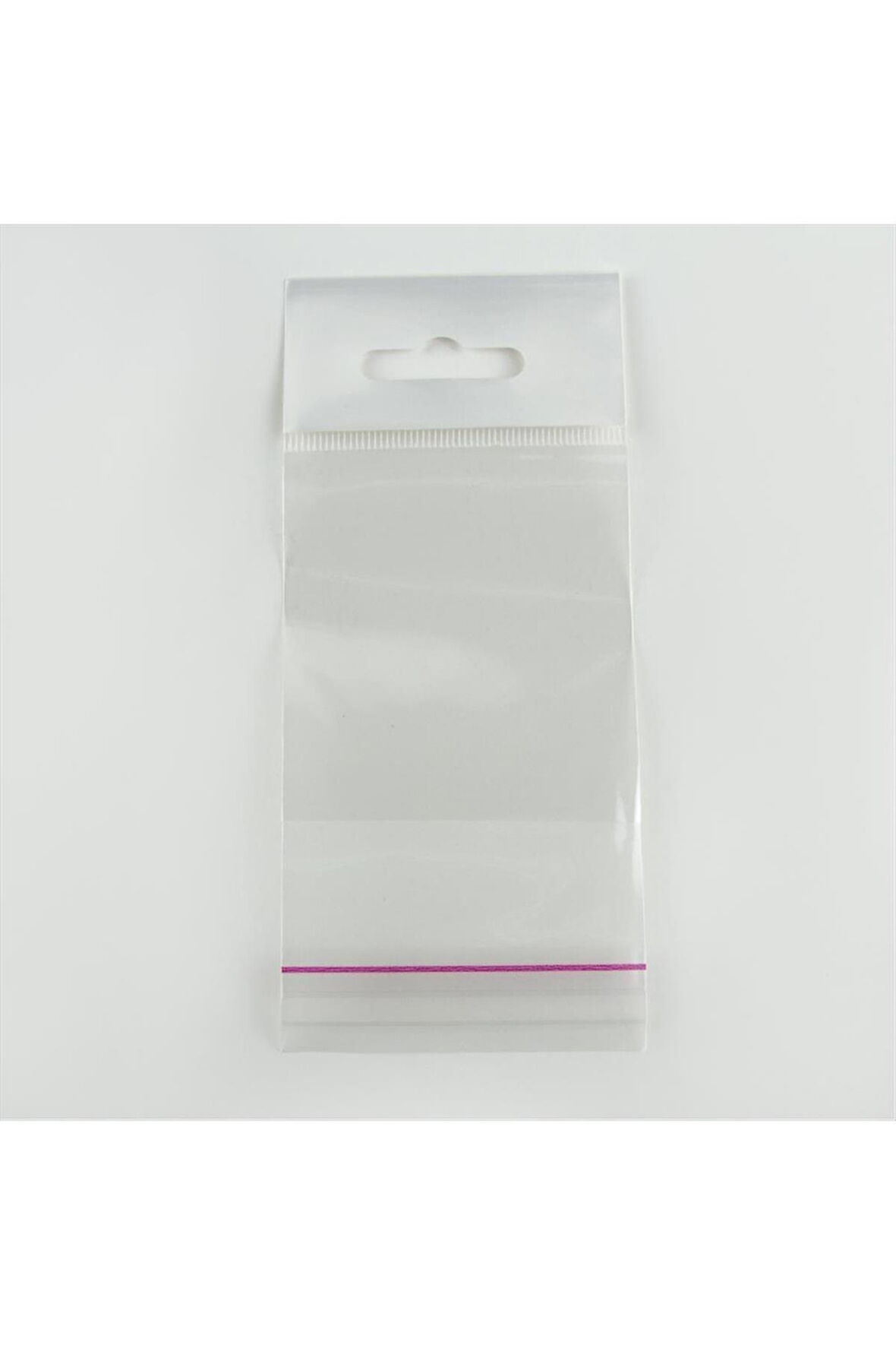 6*25 Yapışkanlı 1000 Adet Şeffaf Askılı Poşet
