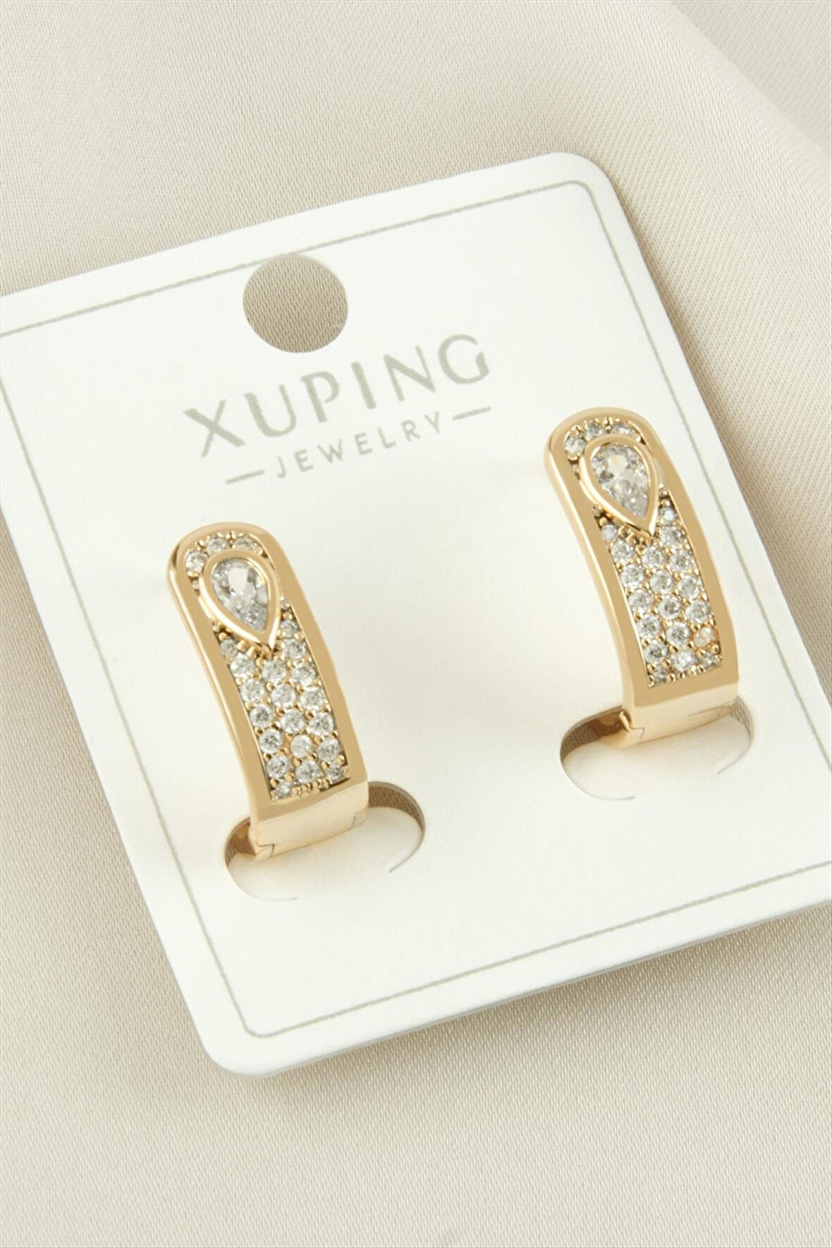 Xuping Damla Zirkon Taşlı Lüks Çelik Küpe