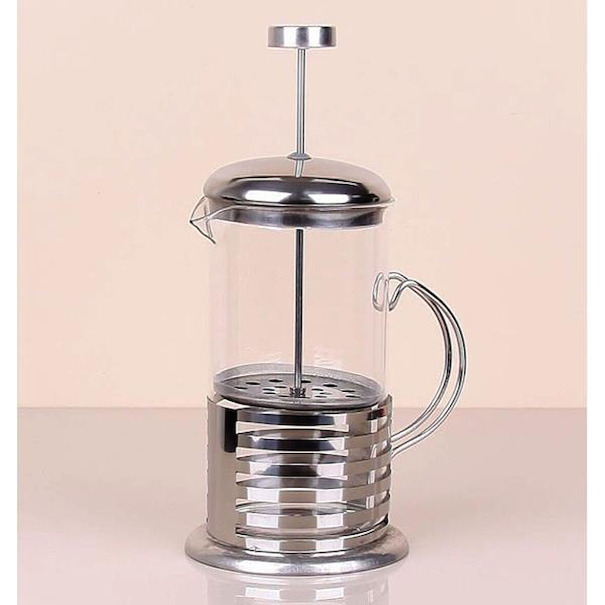 Çelik Kulplu Cam French Press - 350 ml