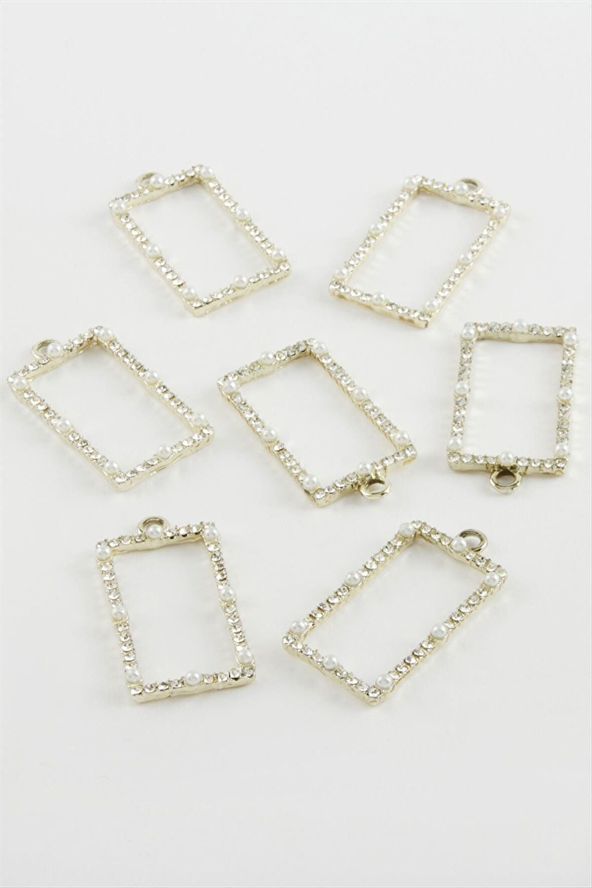 Kare Taşlı İnci Kolye Ucu Aparatı 1 Adet