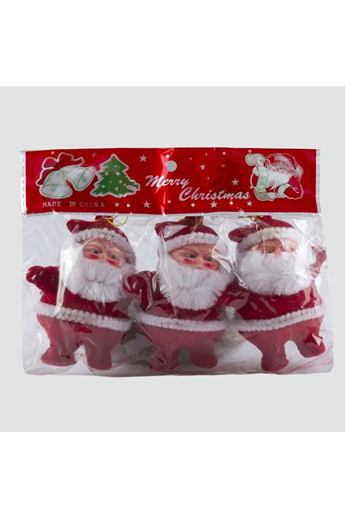 3'lü Noel Baba Yılbaşı Ağaç Süsü