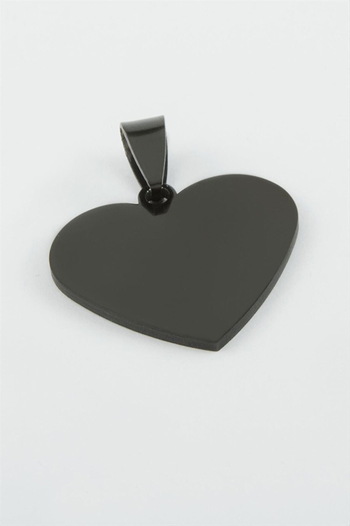 Kalp İsim Yazılabilir Çelik Kolye Ucu 3 cm