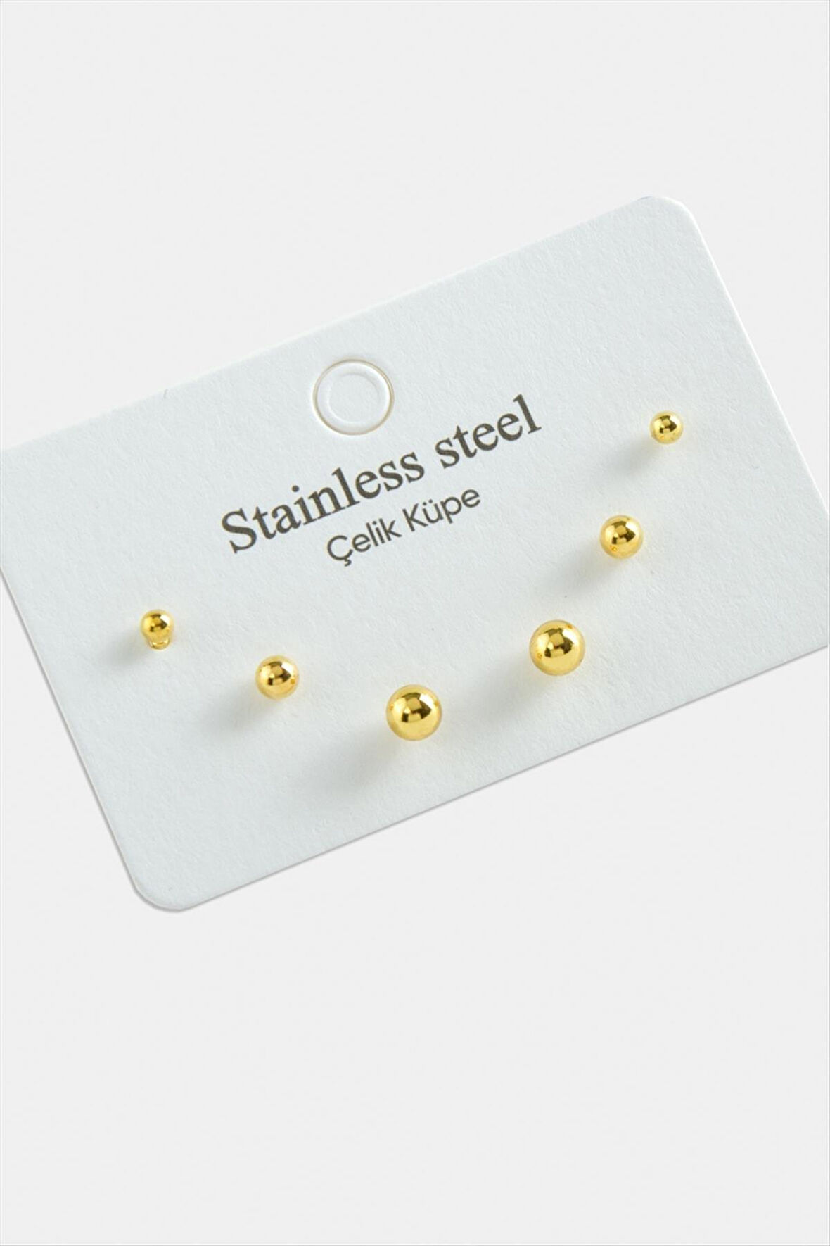 6 Adet Top Çelik Küpe