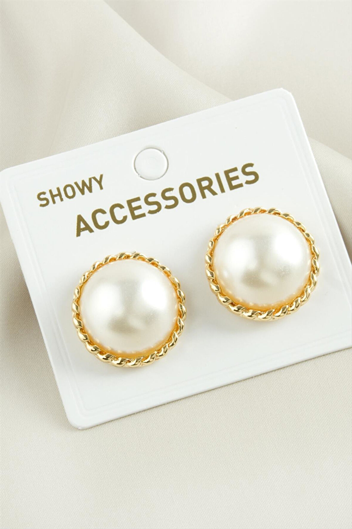 Yuvarlak Trend İnci Küpe