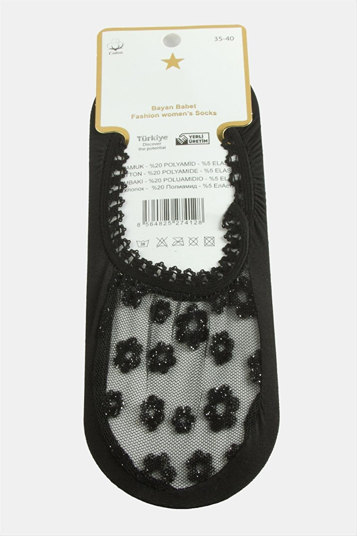 Çiçek Dantel Babet Çorap