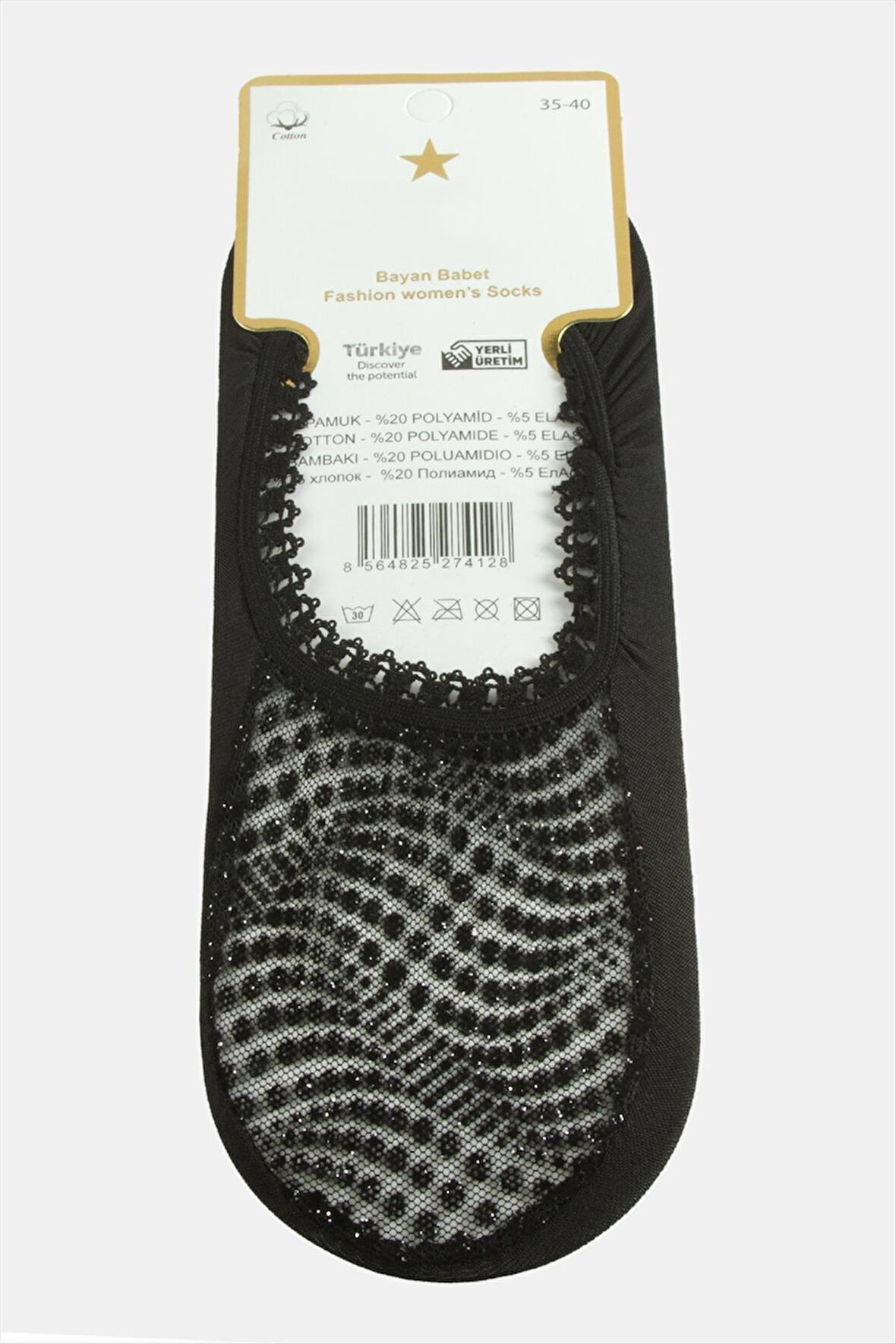 Noktalı Dantel Babet Çorap