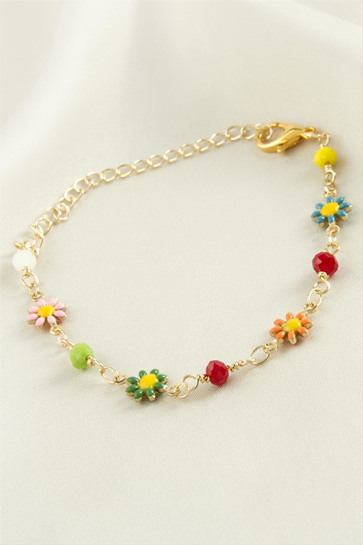 Papatya Kristal Mineli Bileklik