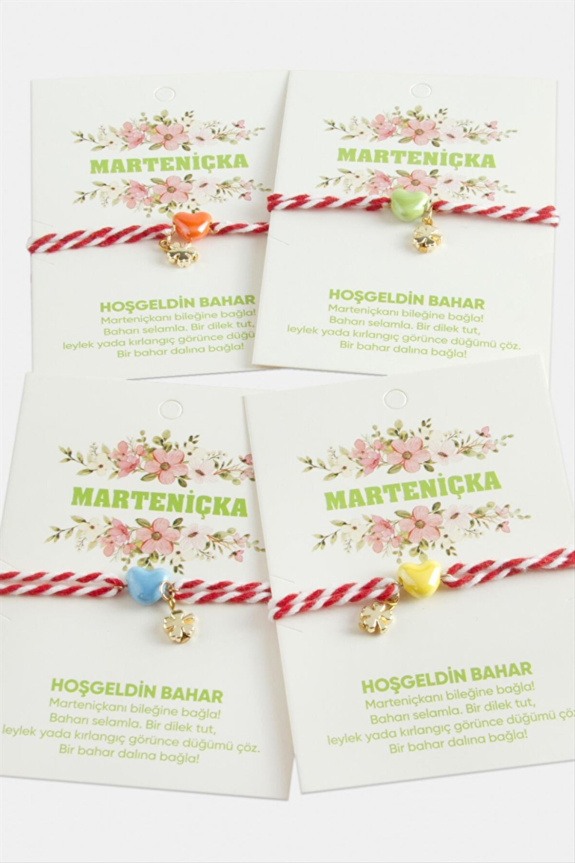 Kalp Porselen Marteniçka İp Bileklik