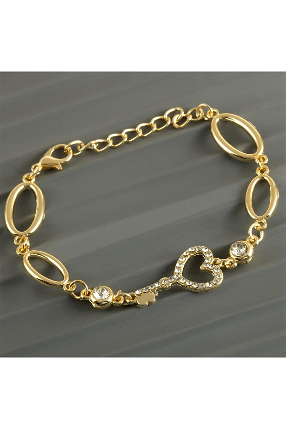 Kalp Anahtar Taşlı Trend Bileklik