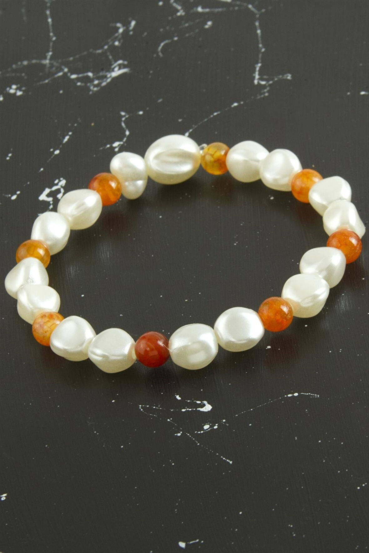 İnci Akik Doğaltaş Bileklik