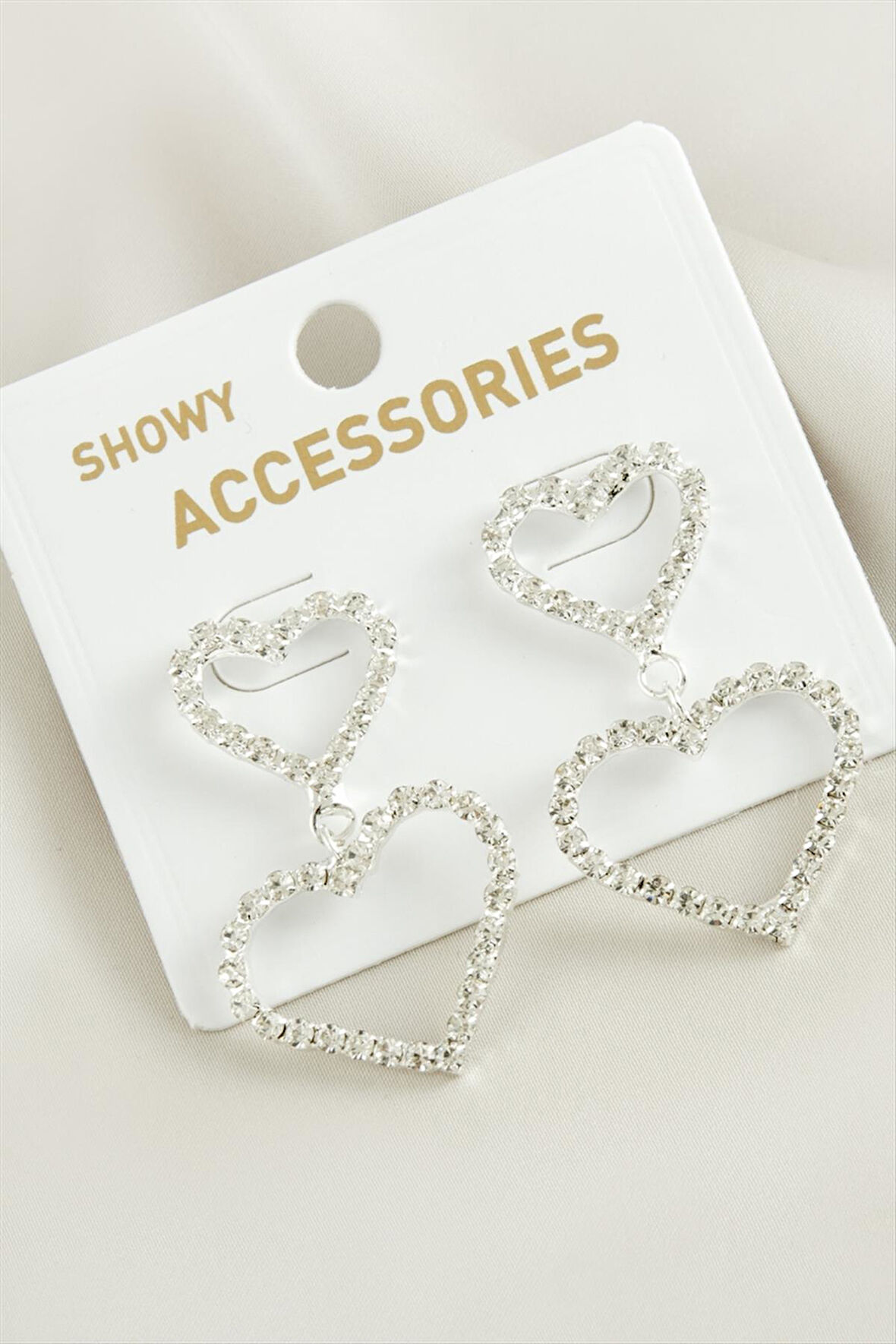 Kalp Suyolu Taşlı Küpe