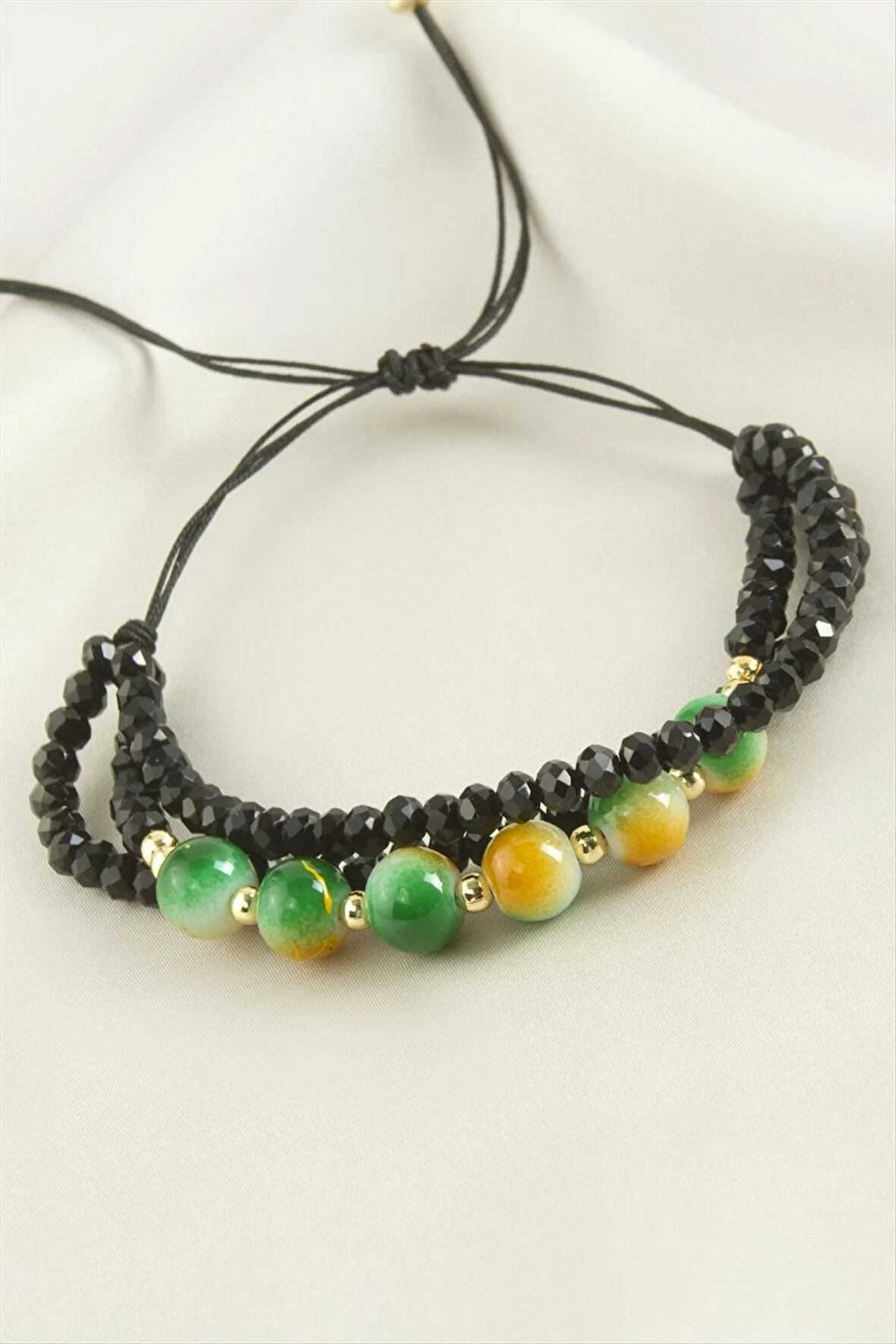 3'lü Kristal Boncuk Zincirli Bileklik