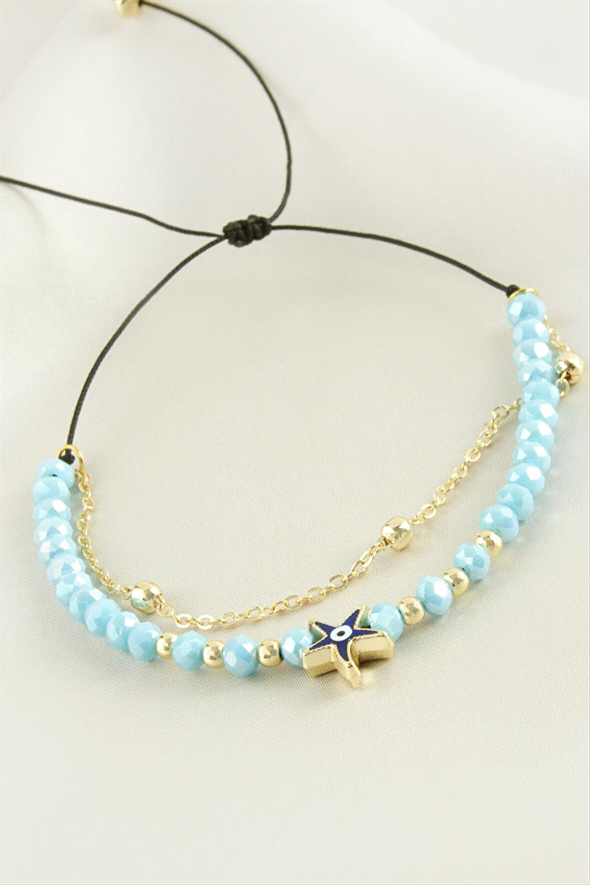 Deniz Yıldızı Kristal Zincirli Bileklik