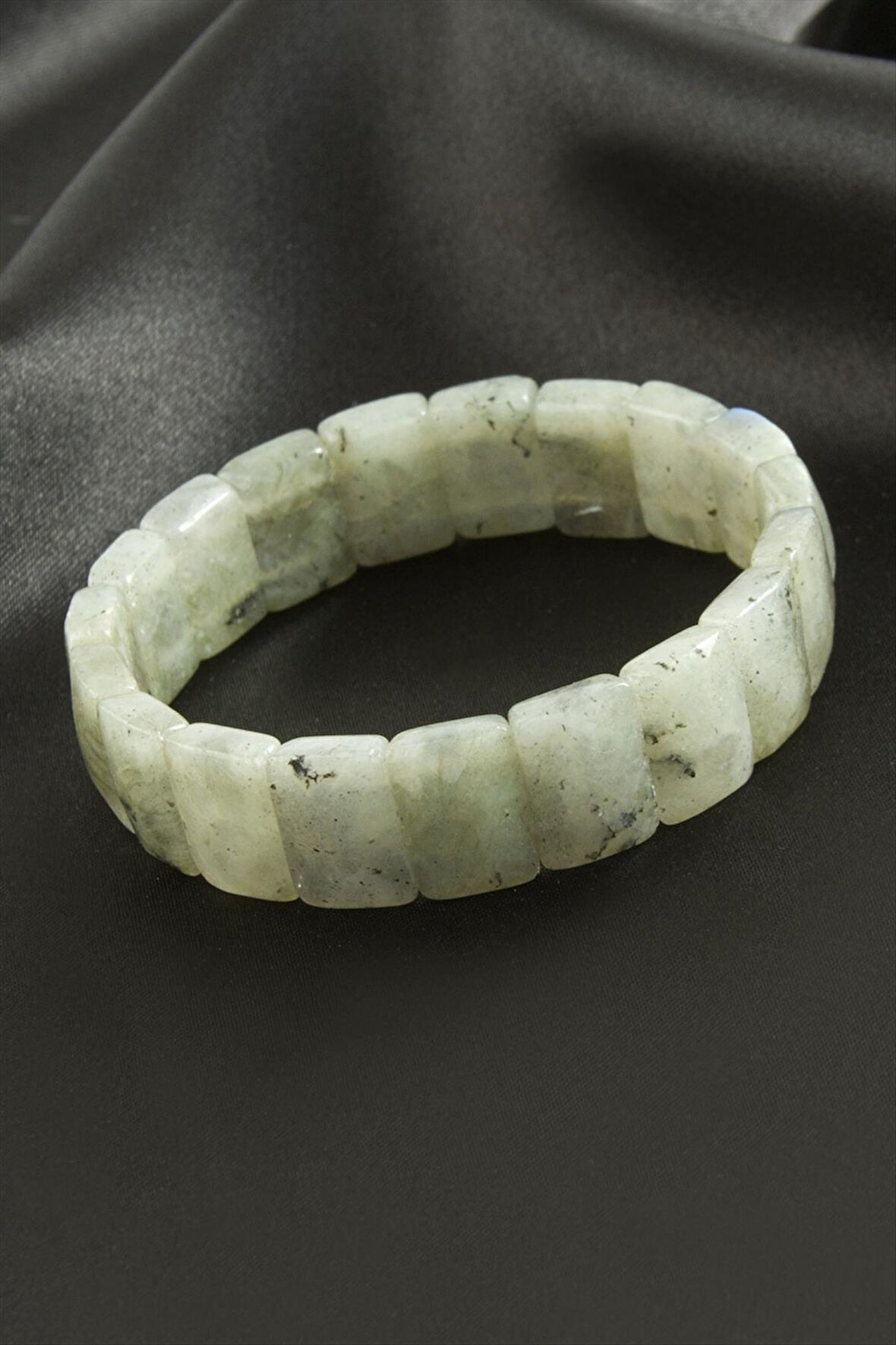 Dikdörtgen Kesim Yeşim Doğaltaşlı Bileklik