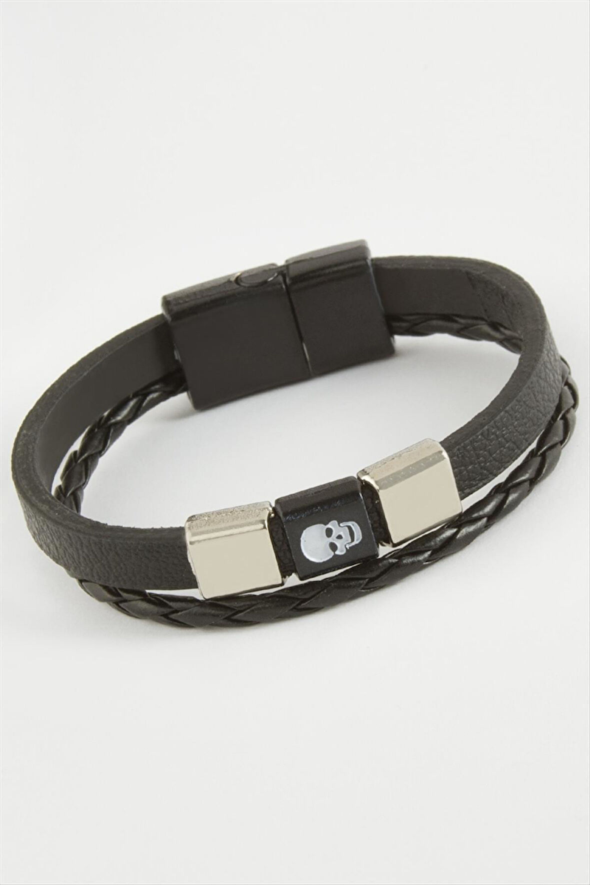 Kuru Kafa Kaliteli Mıknatıslı Suni Deri Bileklik