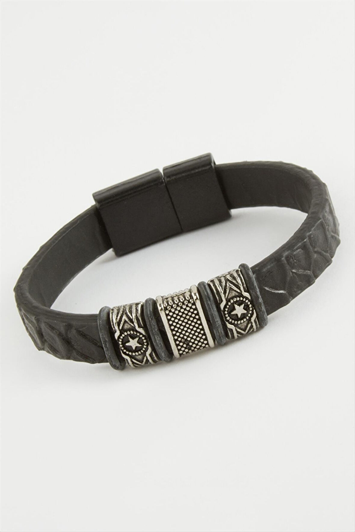 Yıldız Kaliteli Mıknatıslı Suni Deri Bileklik