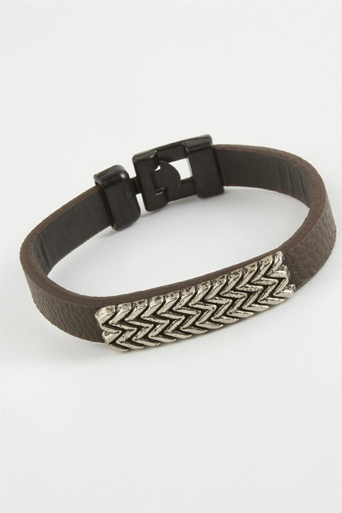 Zikzak Kaliteli Suni Deri Bileklik