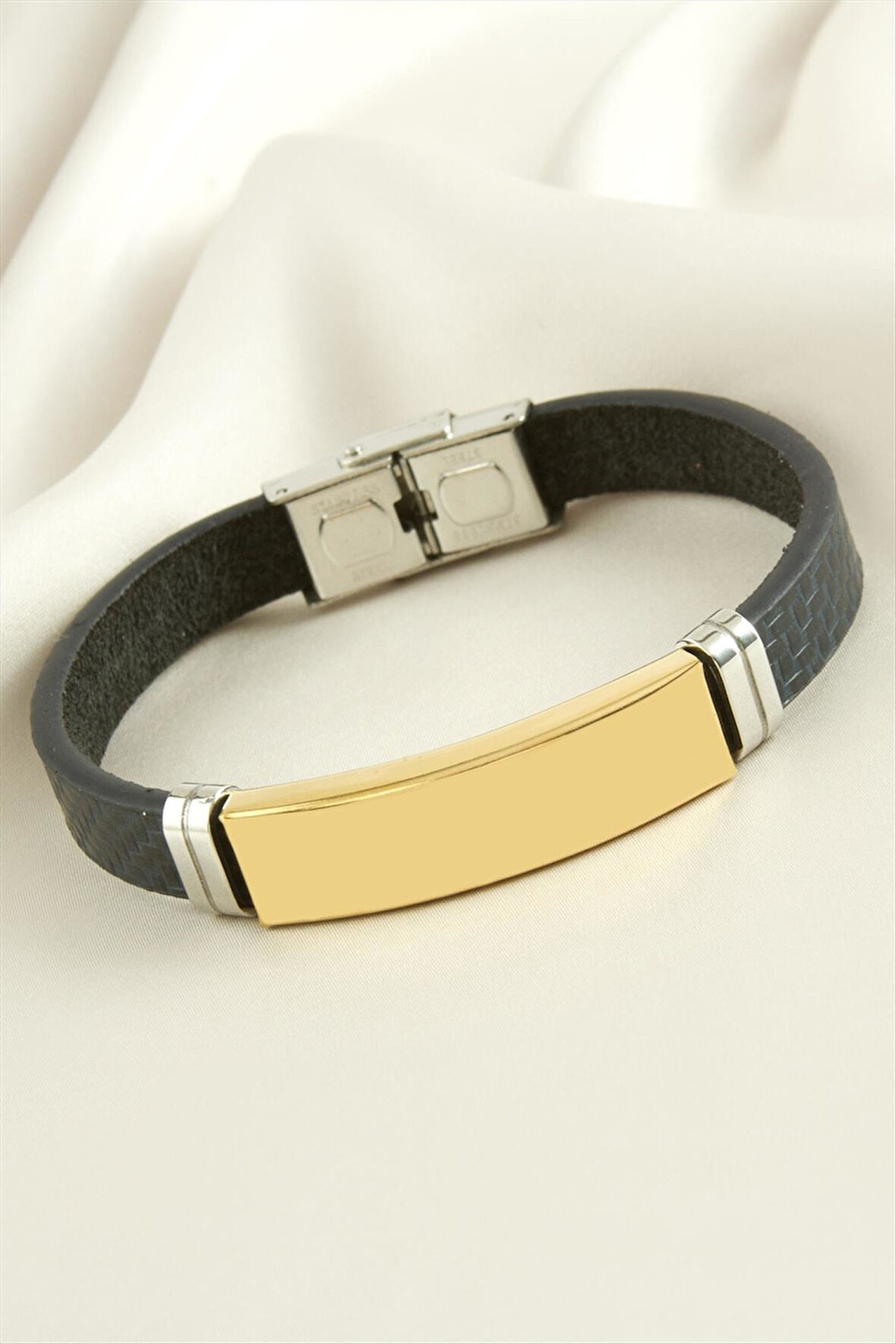 İsim Yazılabilir Deri Çelik Bileklik