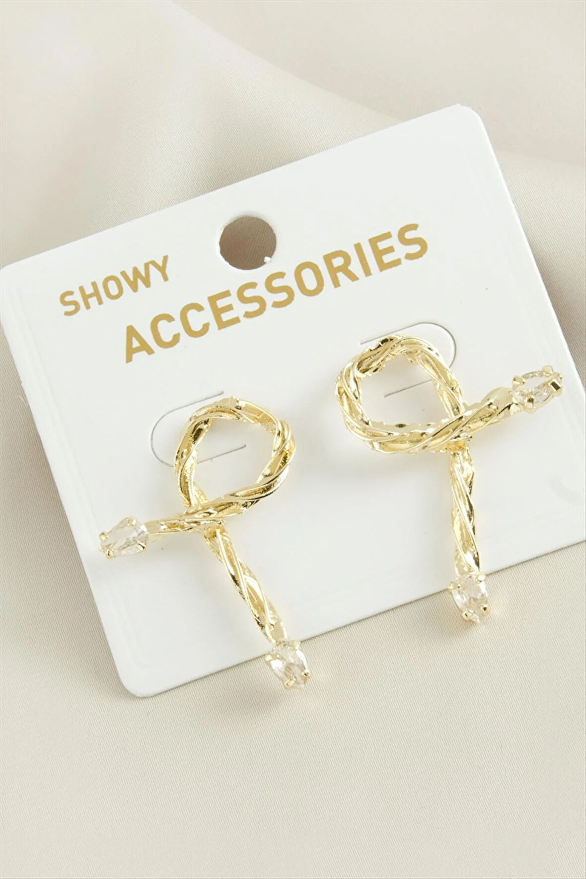 Oval Yeni Sezon Damla Taşlı Küpe