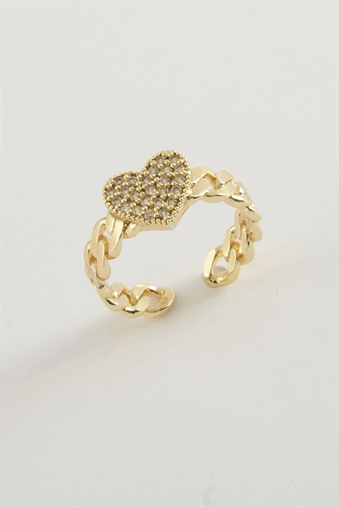 Kalp Zirkon Taşlı Yüzük