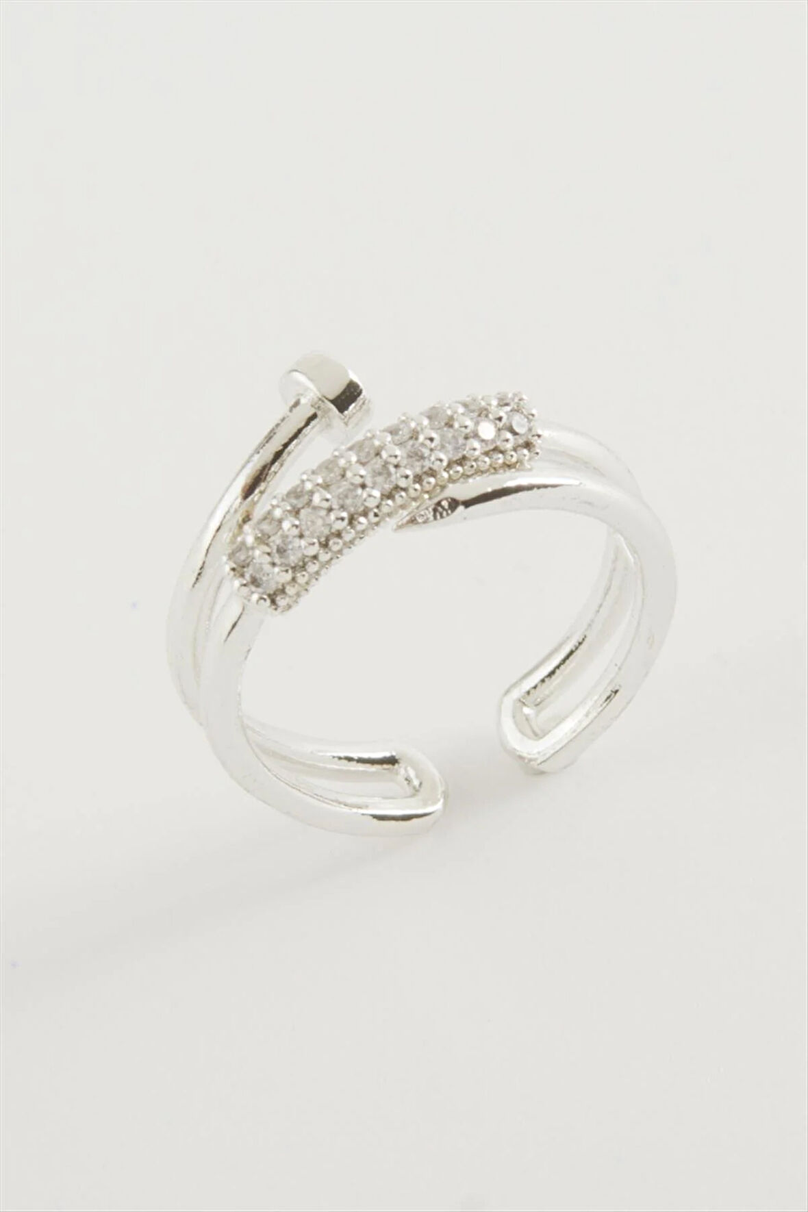 Çivi Zirkon Taşlı Yüzük