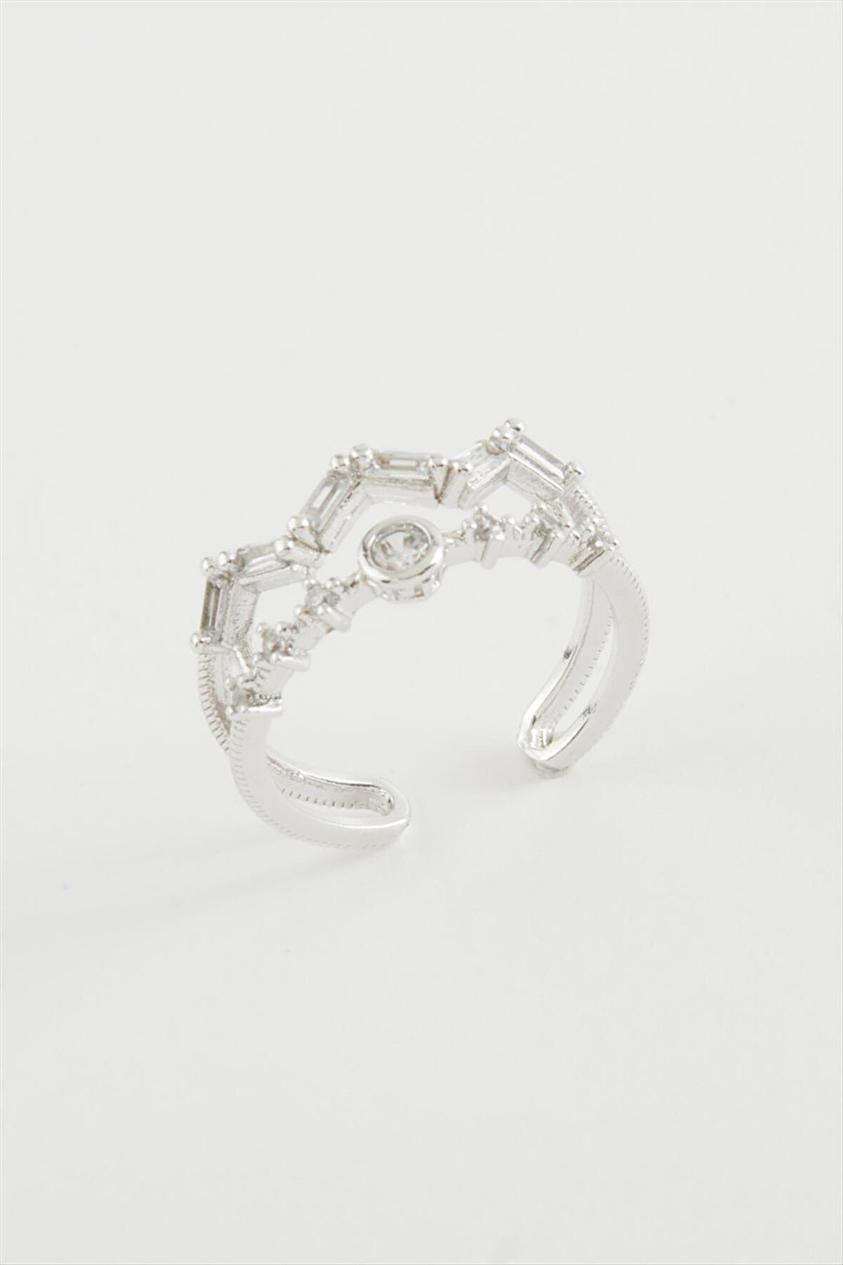 Zikzak Zirkon Taşlı Yüzük