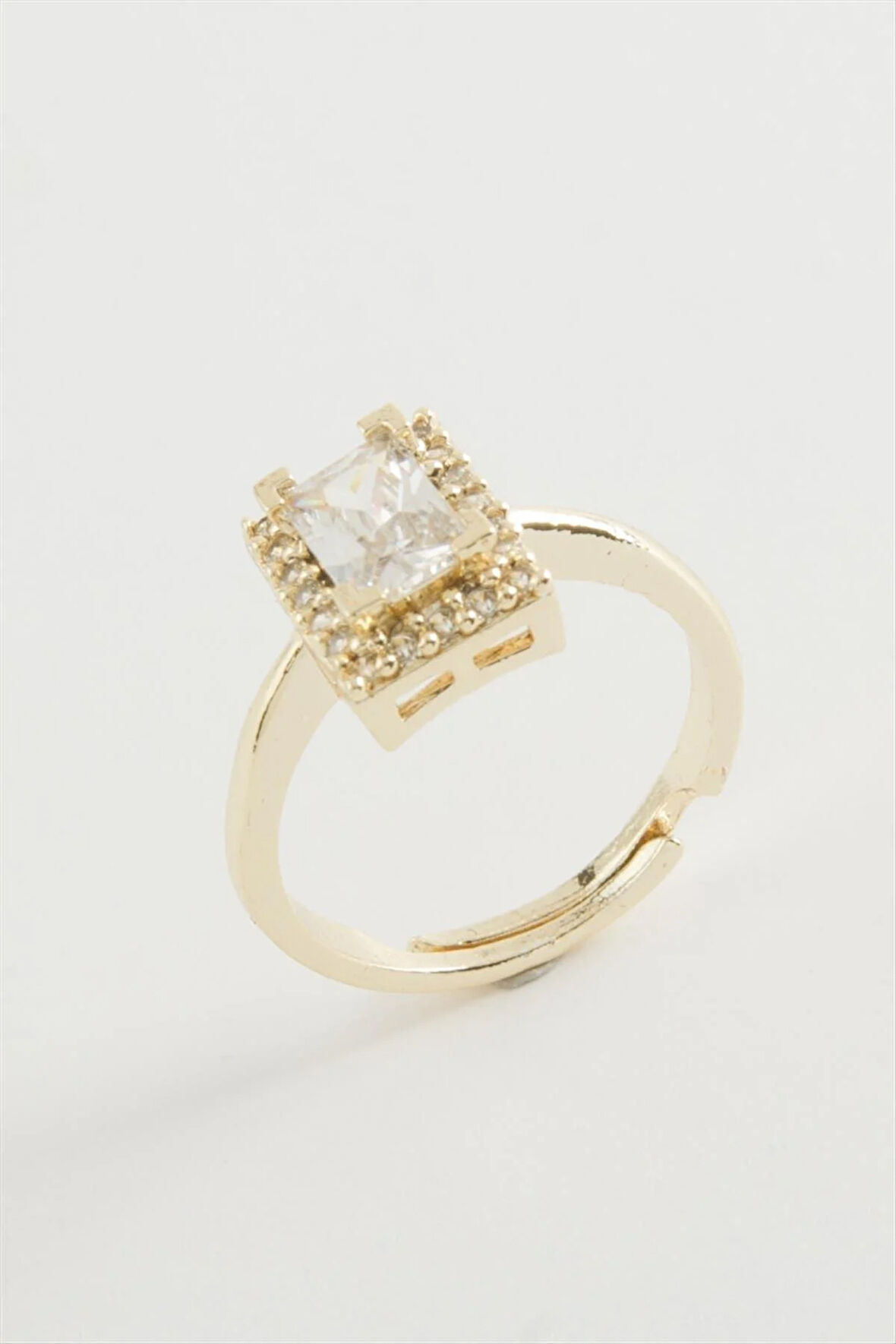 Dikdörtgen Tek Taşlı Yüzük