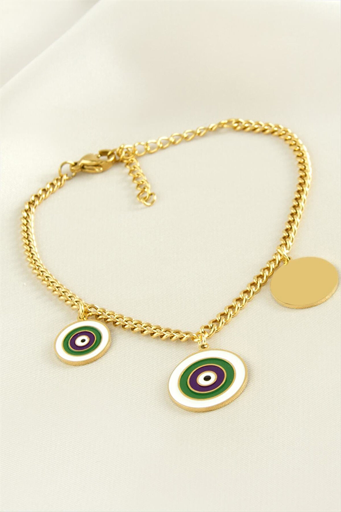 Nazar Taşlı Lüks Çelik Bileklik