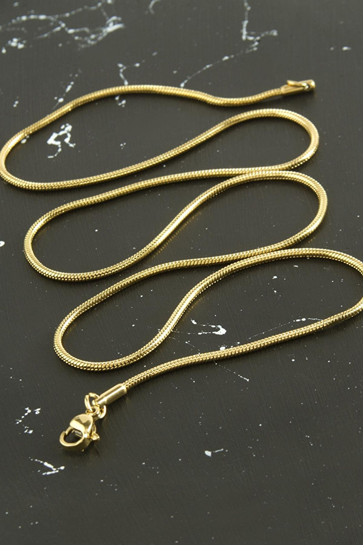 Silindir Zincir Çelik Kolye 55 cm