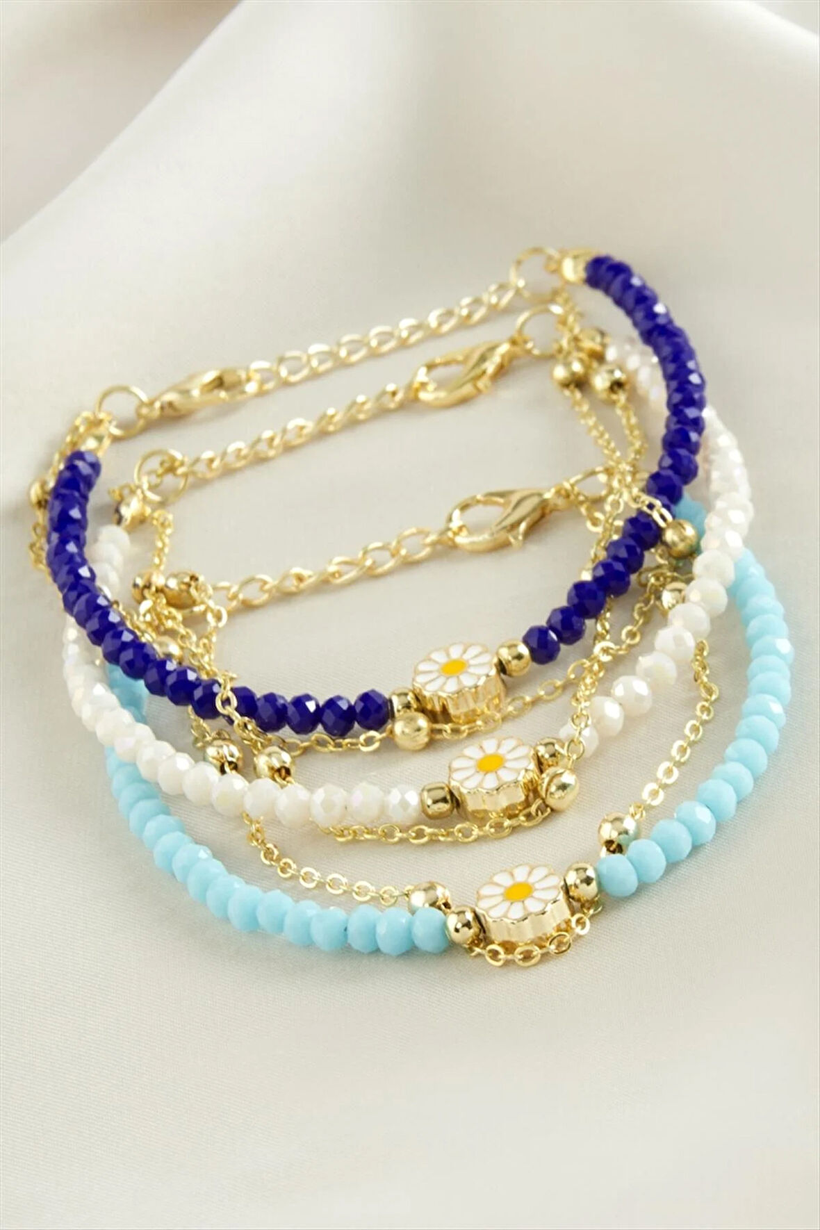 Papatya Zincir Kristal Bileklik