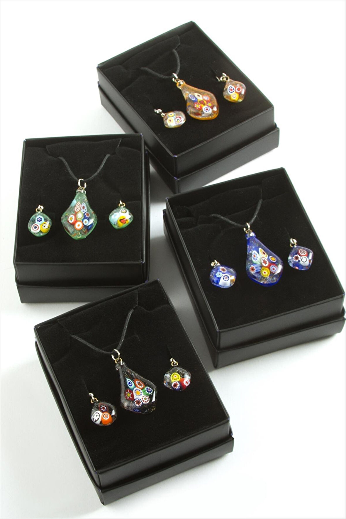 Cam Sanatı Murano Kutulu Set Kolye