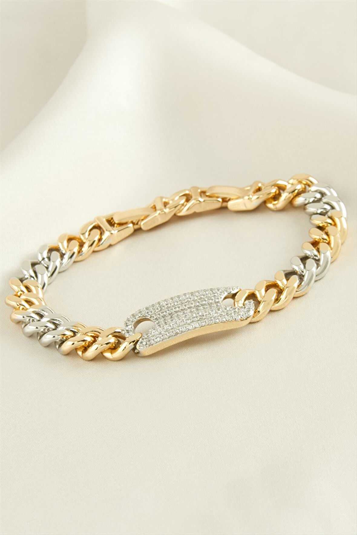 Xuping Oval Zirkon Taşlı Lüks Çelik Bileklik