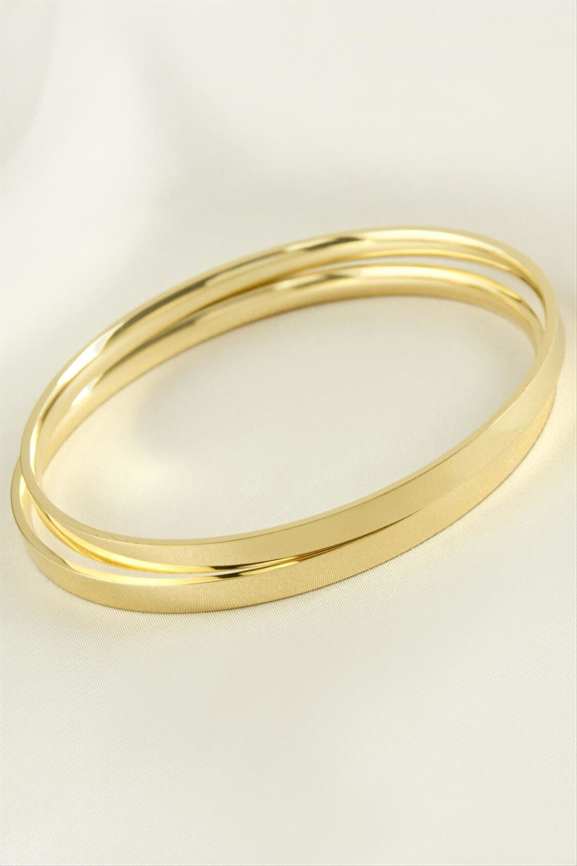 2 Adet Ajda Lüks Çelik Bilezik 65*4 mm