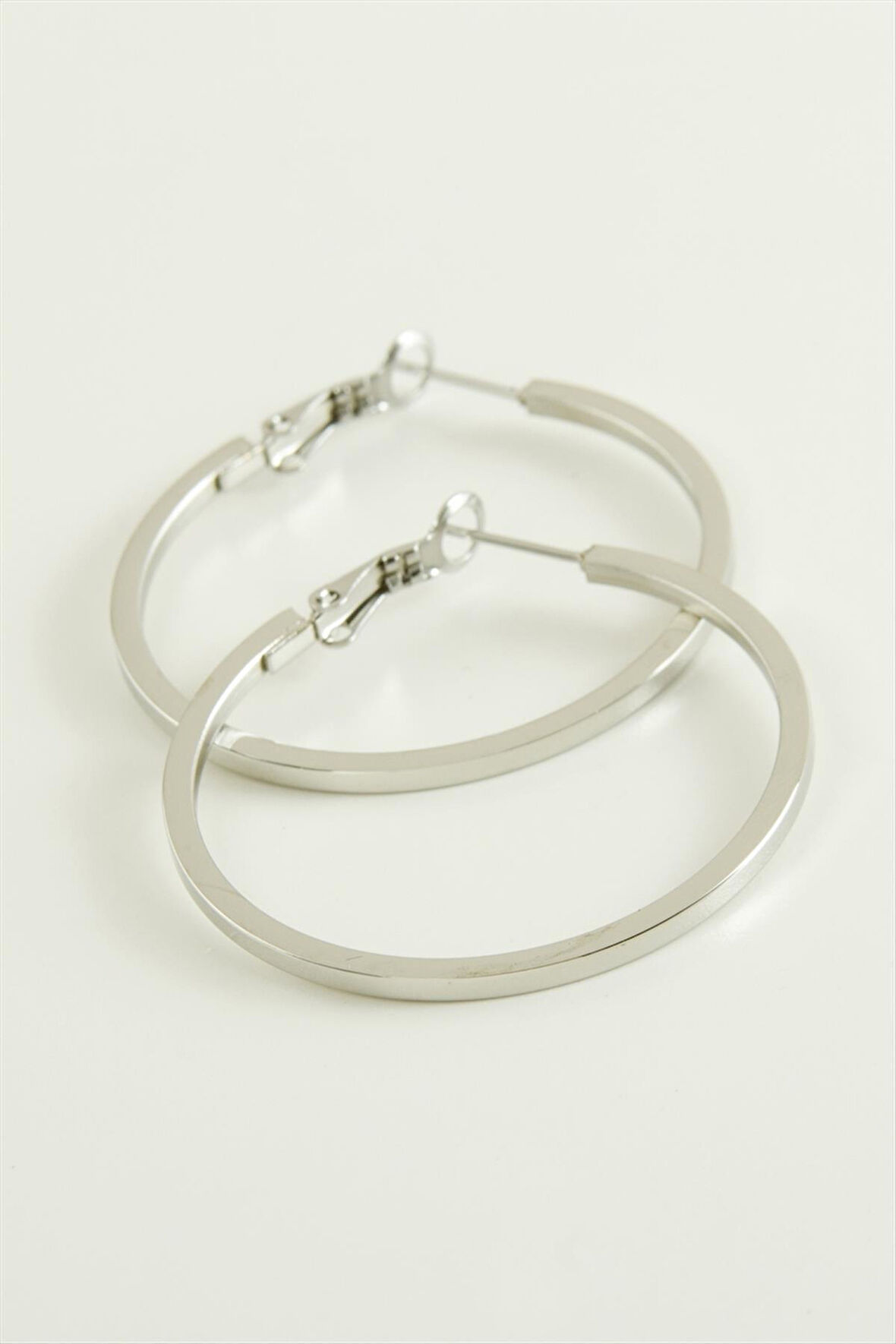 Ezme Lüks Çelik Halka Küpe 4 cm