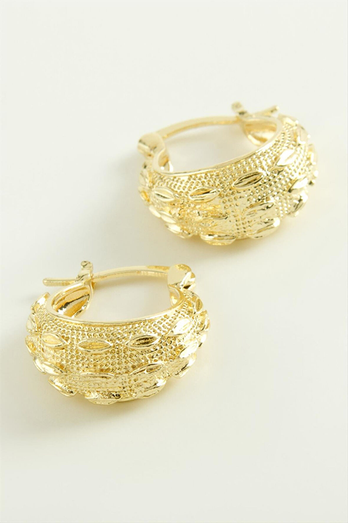 Oval Noktalı Kilitli Halka Küpe