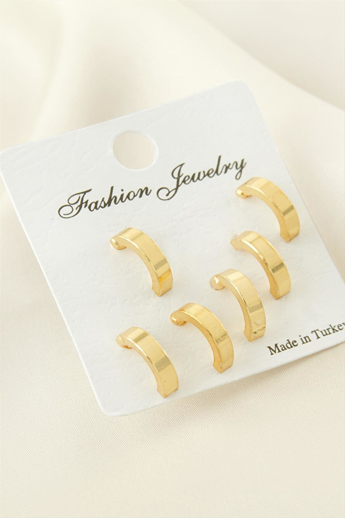 6 Adet Yarım Halka Küpe 1 cm