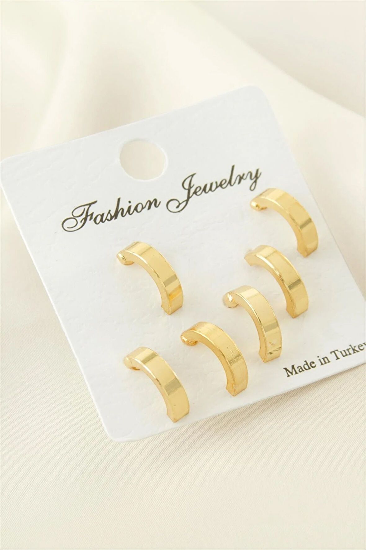 6 Adet Yarım Halka Küpe 1 cm