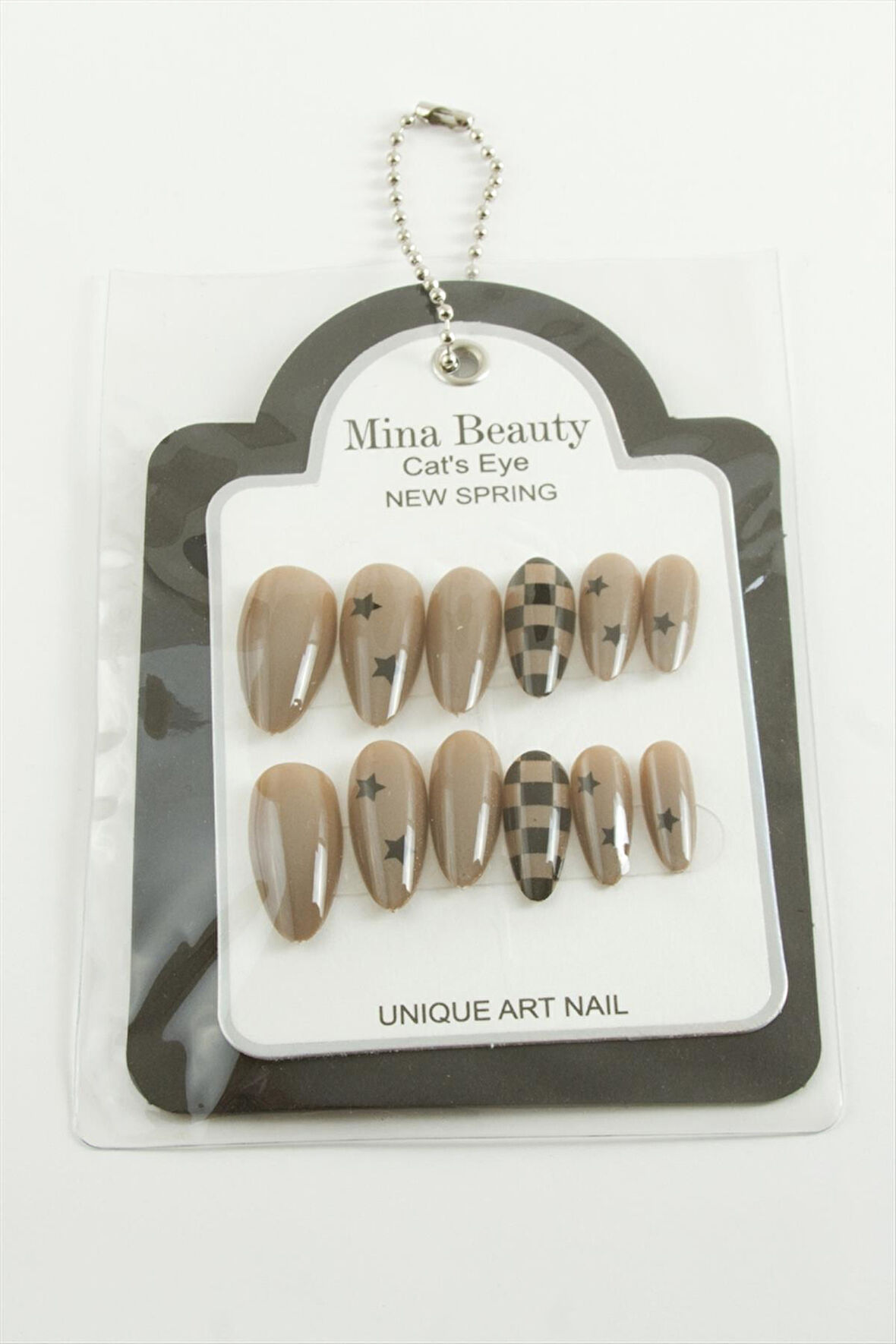 Desenli Mina Beauty Kedi Gözü Takma Tırnak