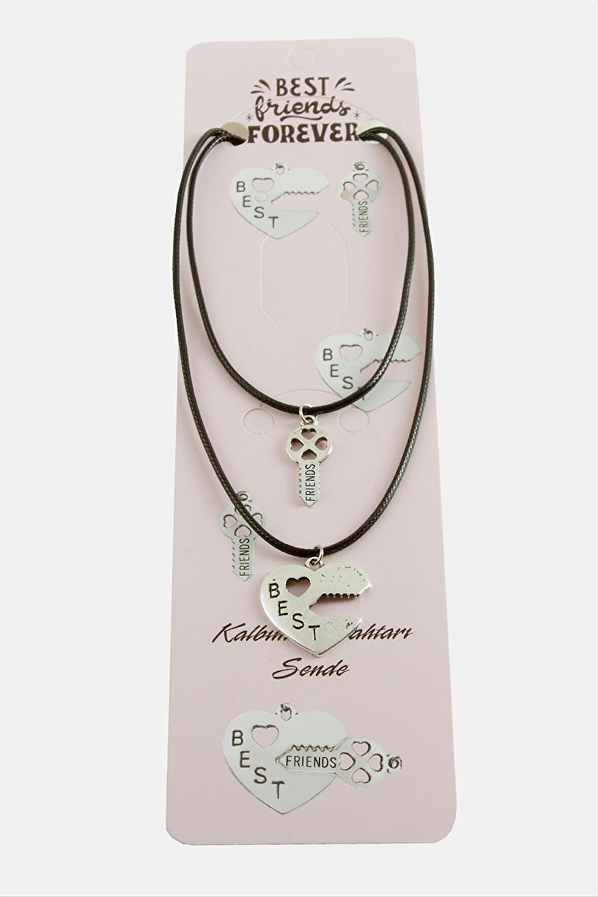 Kalp Anahtar Arkadaşlık Kolyeleri (Çift Kolye)