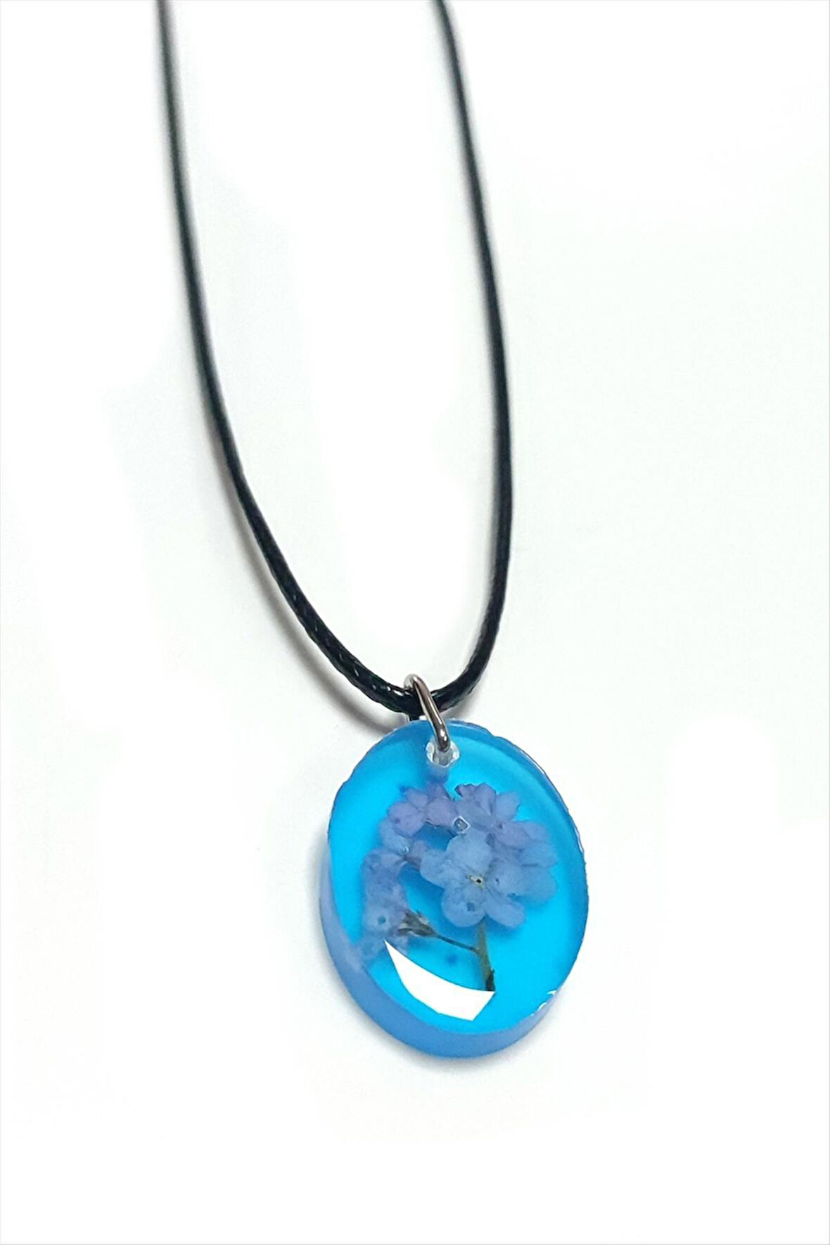 Unutma Beni Çiçeği Oval Epoksi Kolye