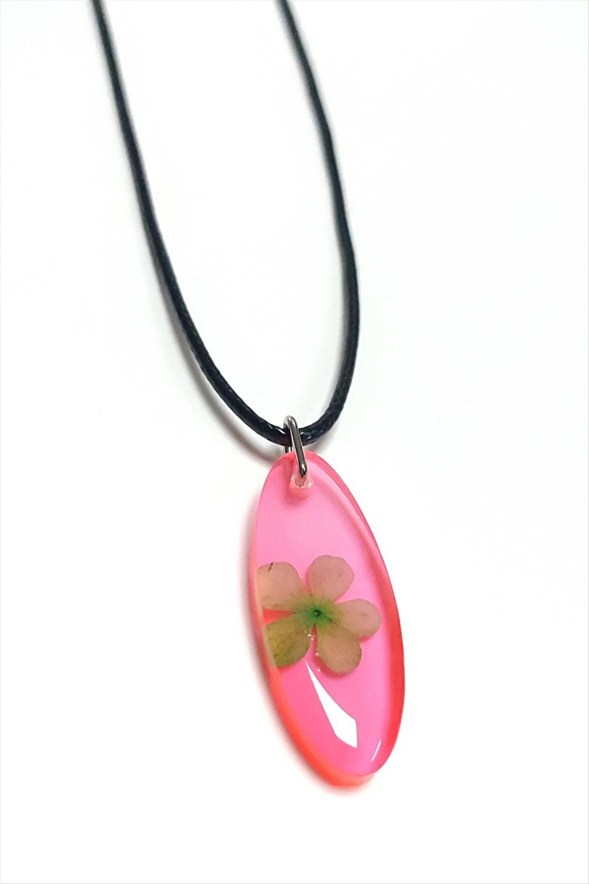 Kartopu Çiçeği Oval Epoksi Kolye