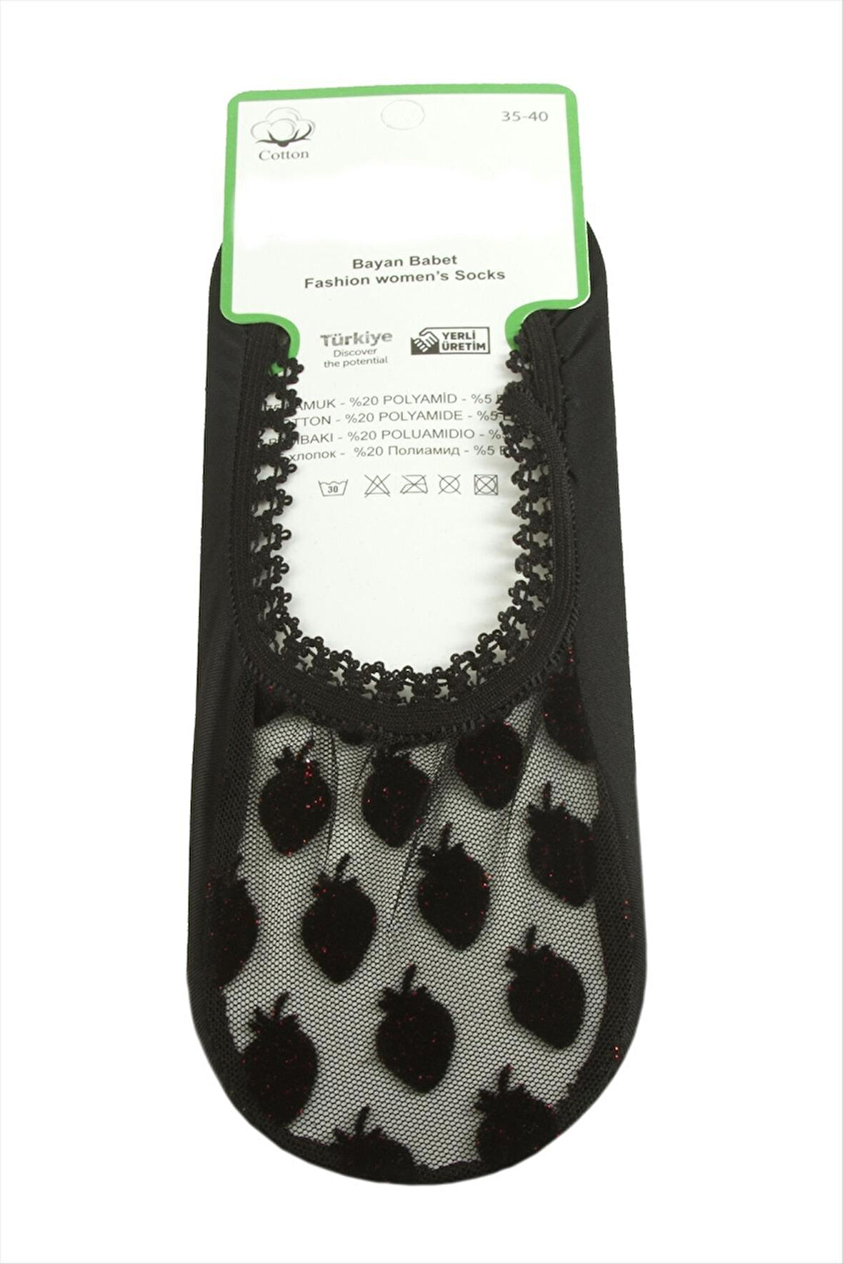 Çilek Dantel Babet Çorap