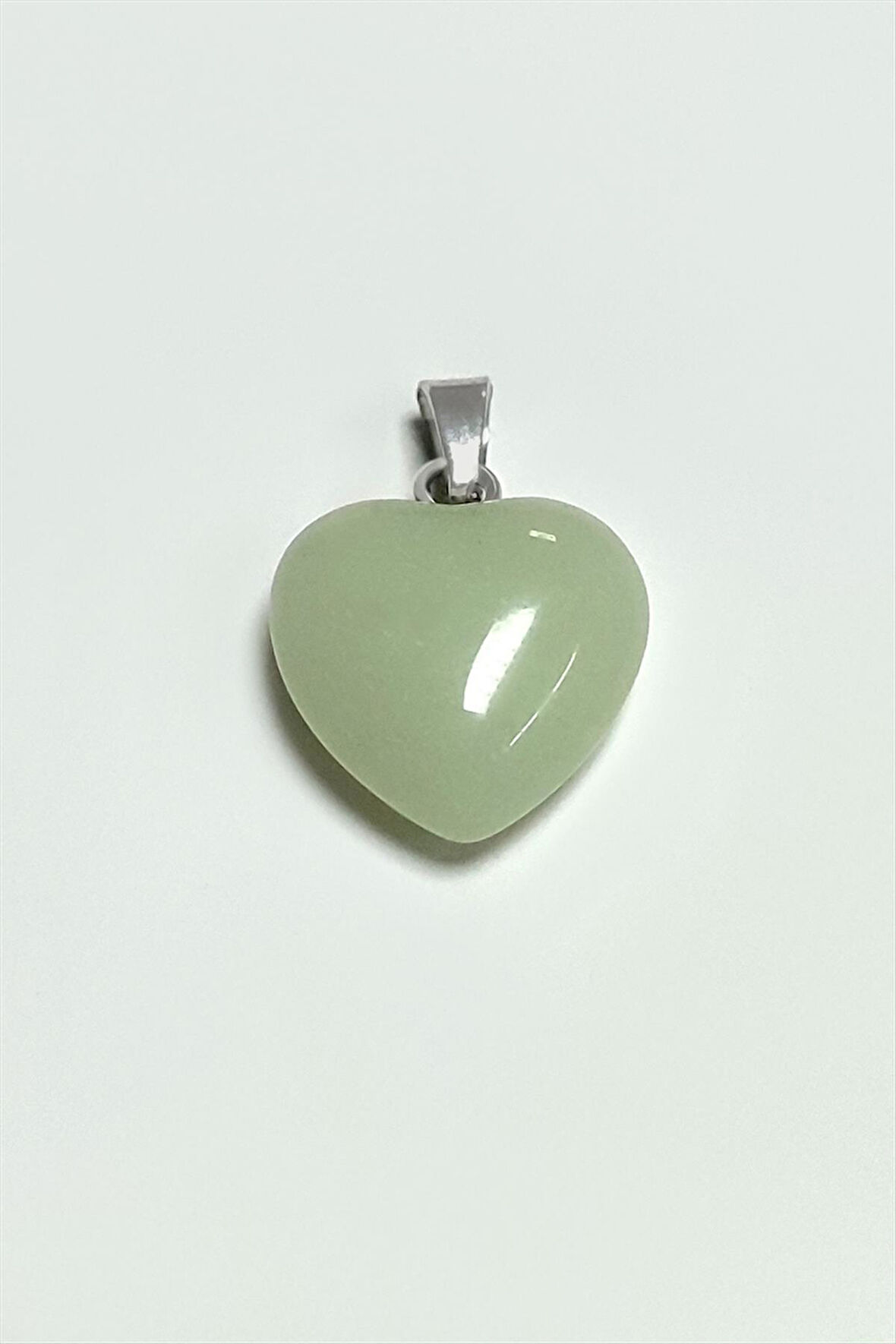 Yeşim Kalpli Doğaltaş Kolye Ucu Küçük 1,5 cm