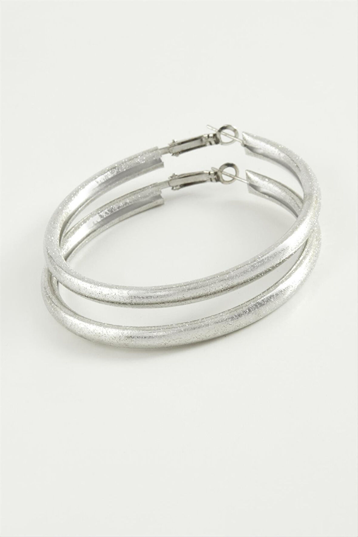 Simli Boru Halka Küpe 4,5 cm