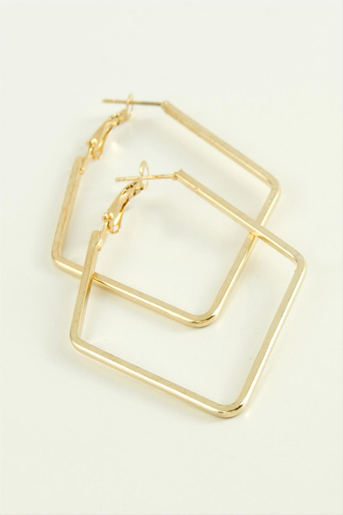 Dörtgen Halka Küpe 7 cm