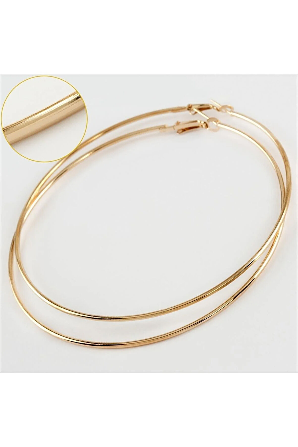 İnce Boru Metal Halka Küpe 8-9-10 cm