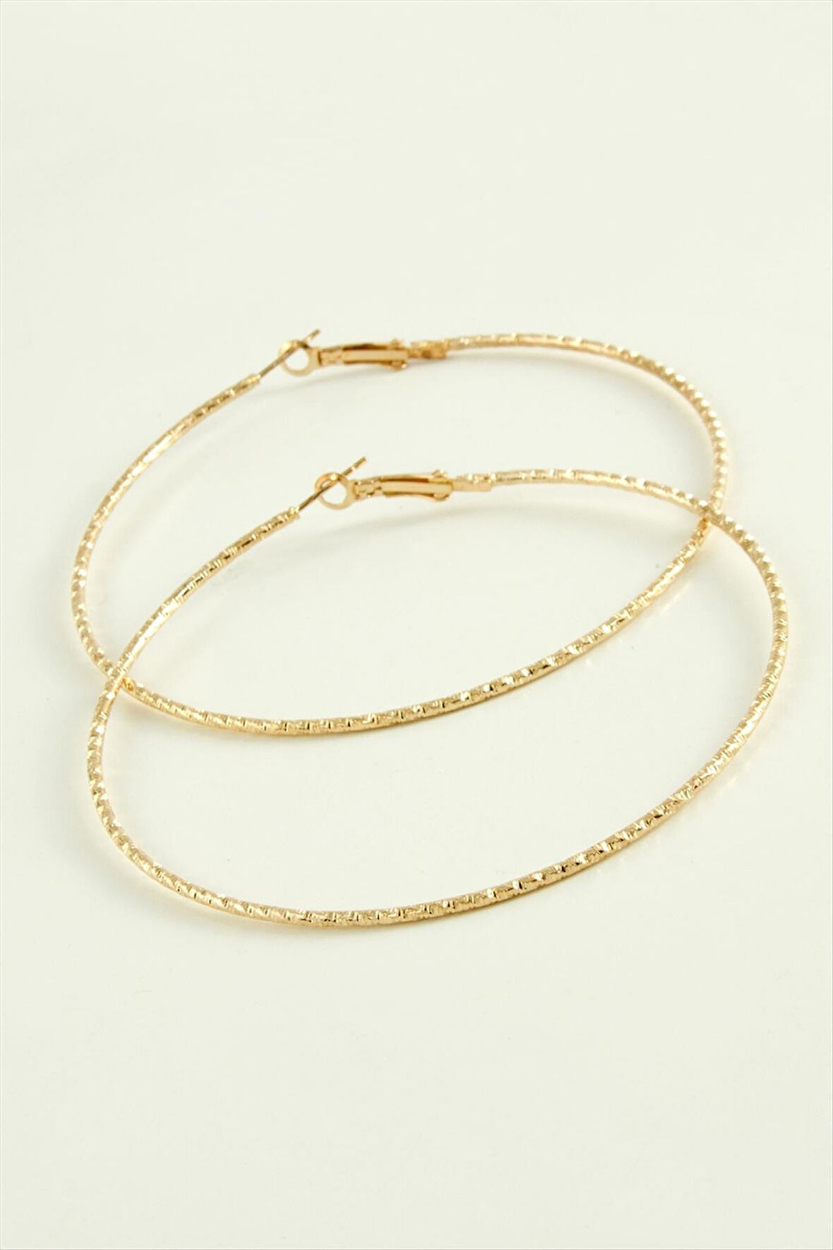 Zikzak Burgulu Metal Halka Küpe 8-9-10 cm