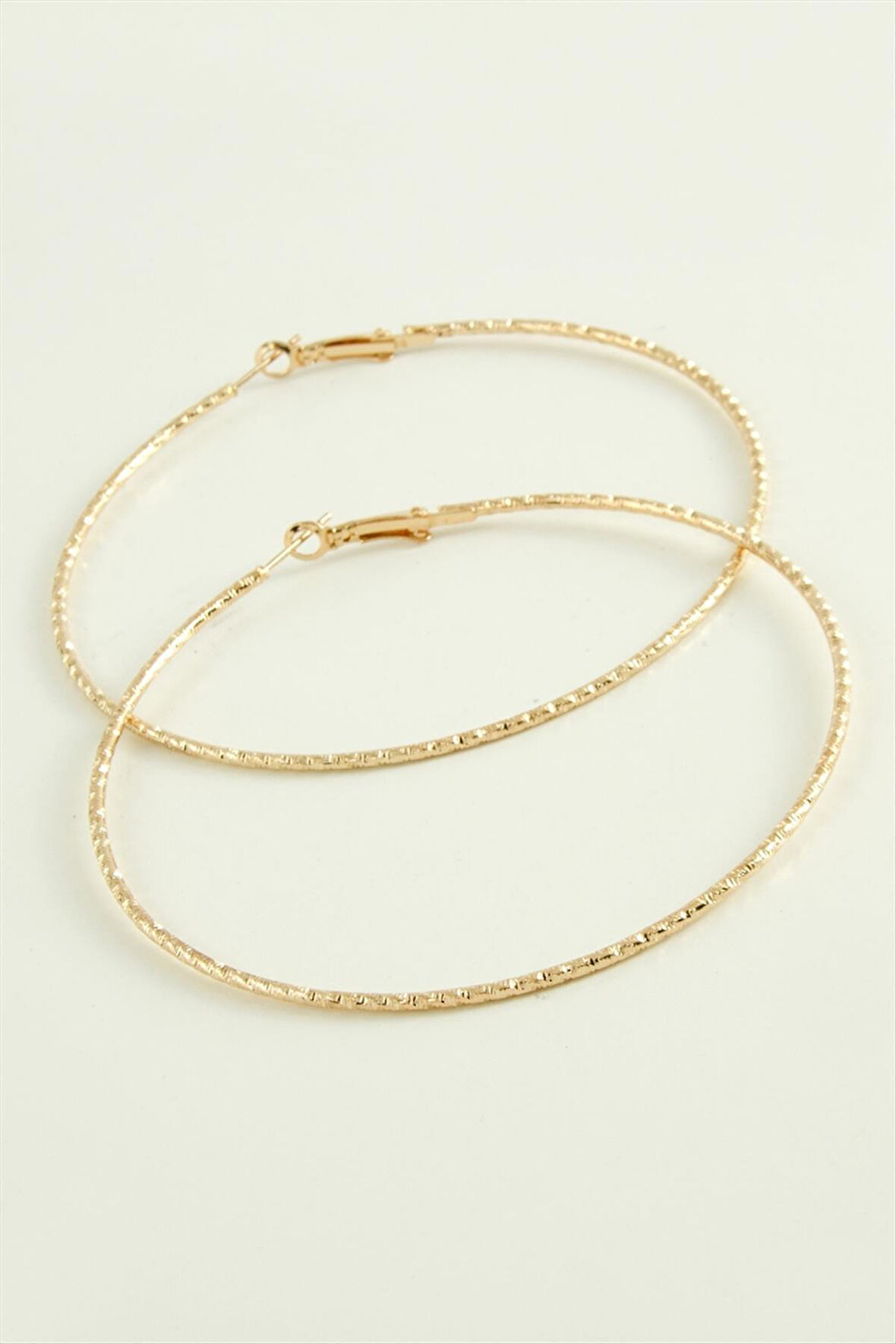 Zikzak Burgulu Metal Halka Küpe 8-9-10 cm