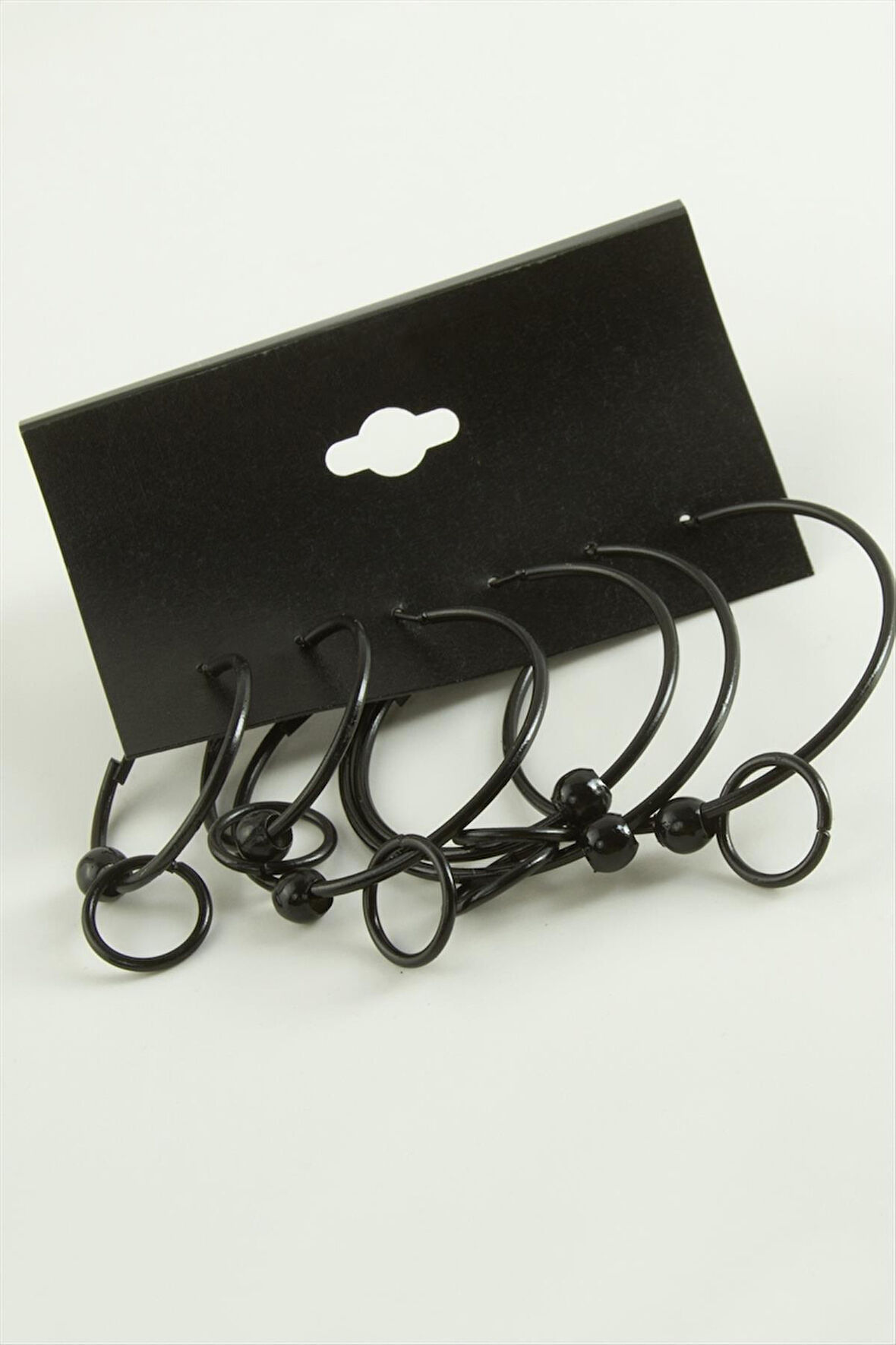 Noktalı İç İçe Metal Halka Küpe 6 Adet